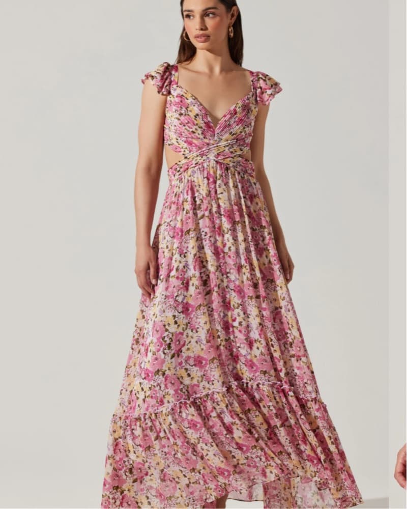 Vibrant Floral Print Maxi Dress - Image 1