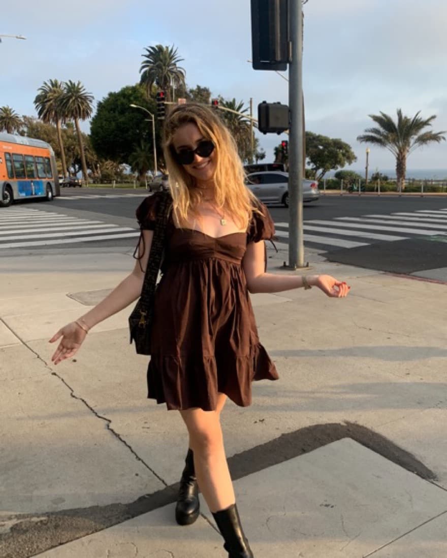 Brown Babydoll Dress - Image 2