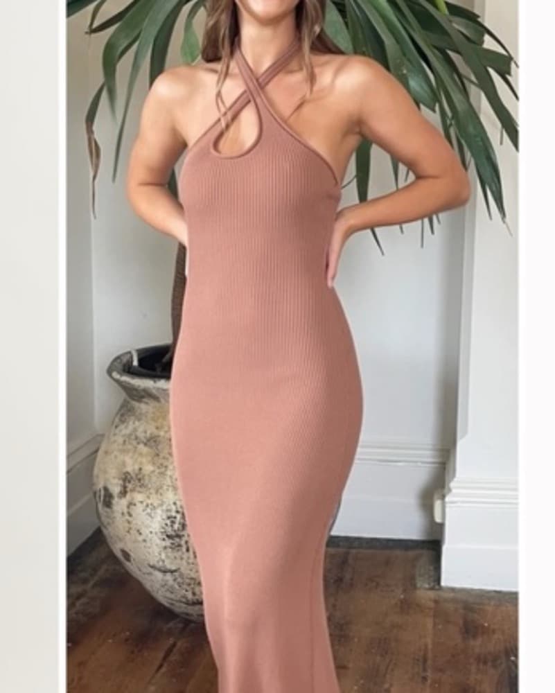 Dissh Brown Halter Dress - Image 2