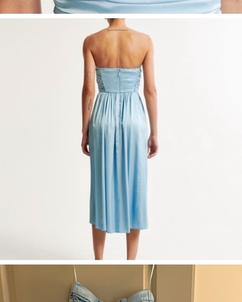Abercrombie Blue Silk Midi Dress - Image 5