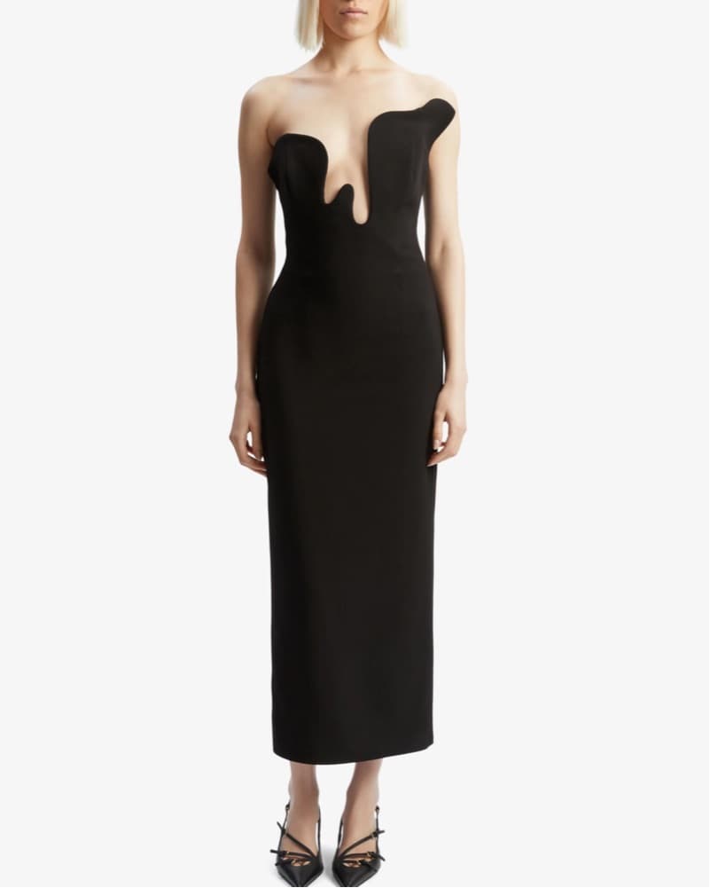 Black abstract midi Dress - Image 5
