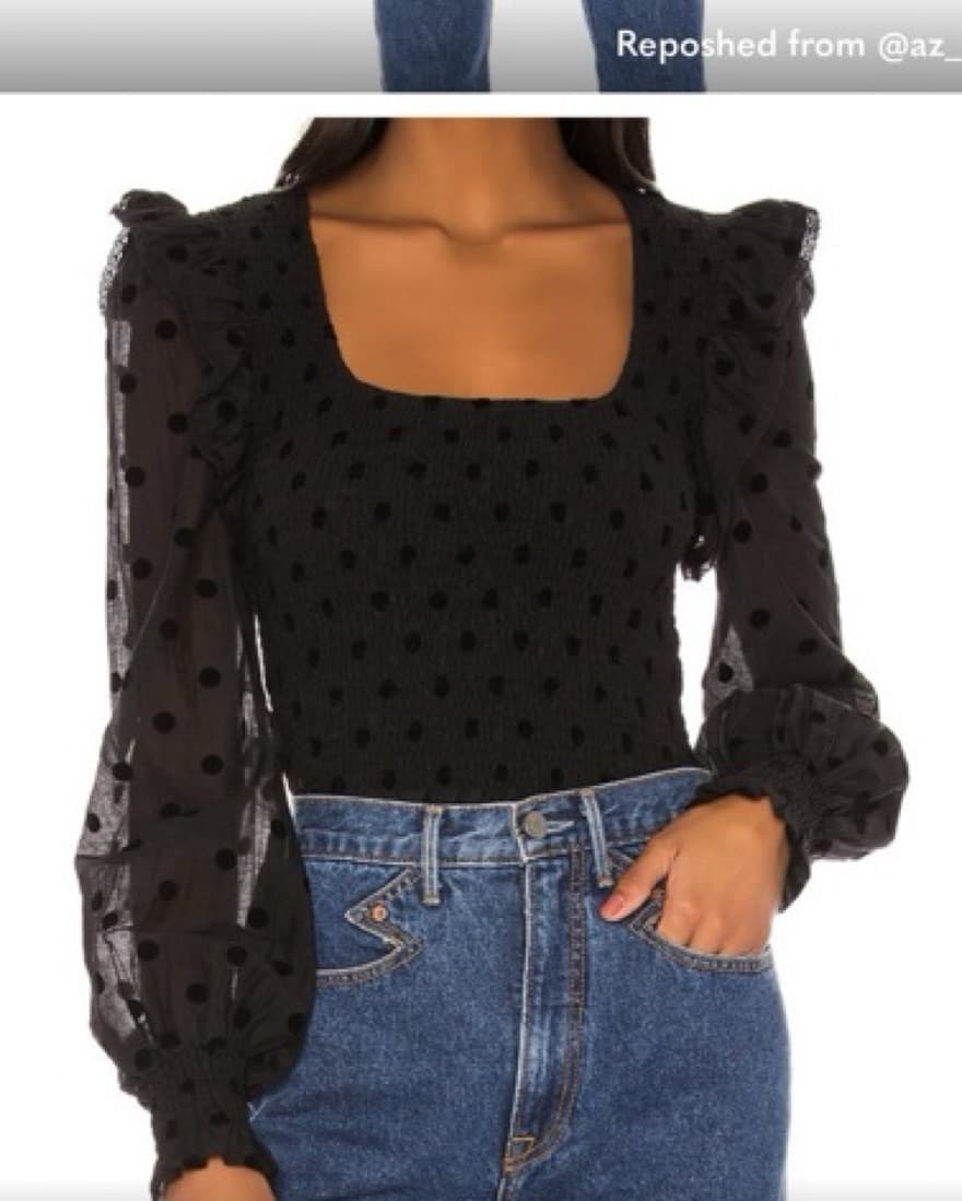 Tularosa Polka Dot Long Sleeve Blouse - Image 2