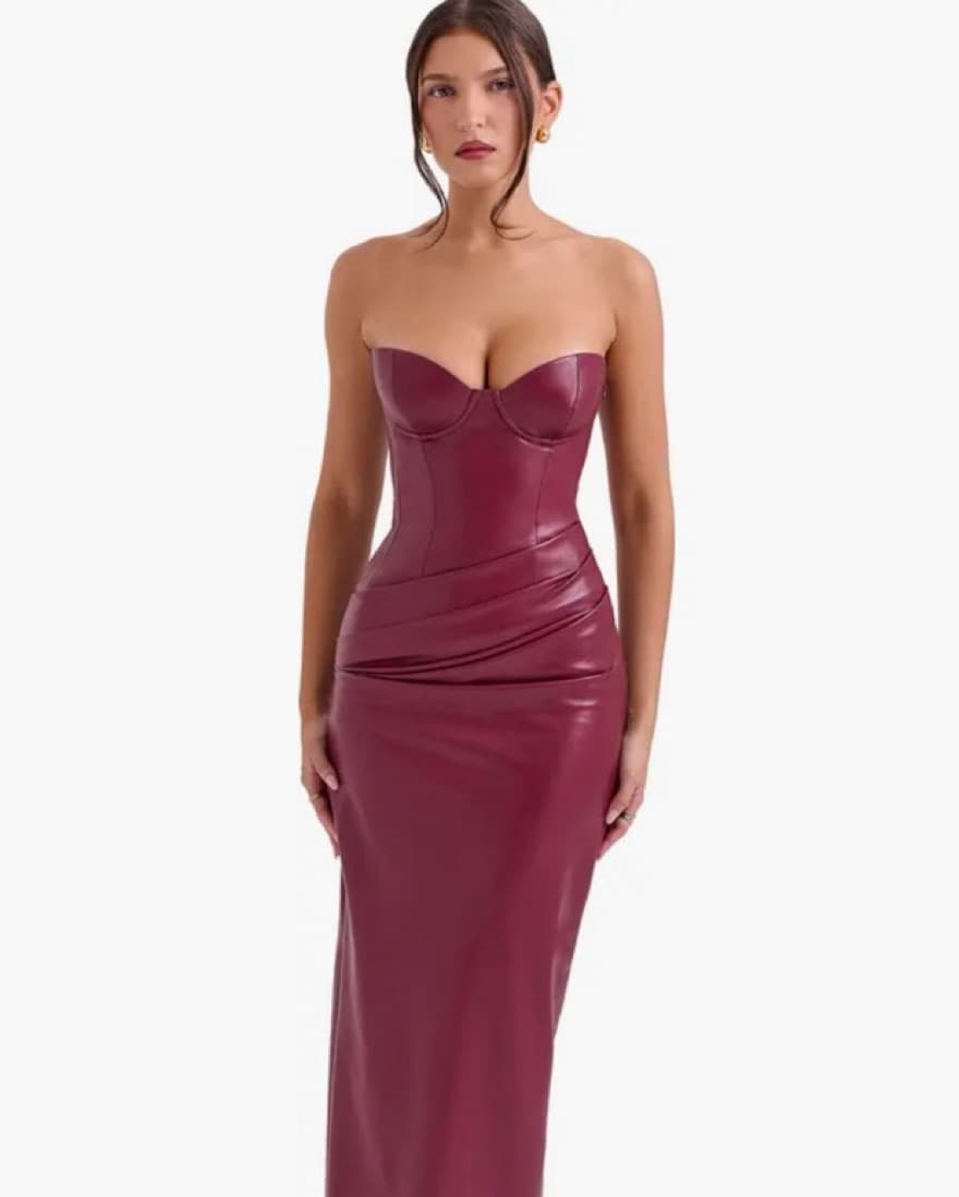House Of CB Juliana Corset Leather Gown - Image 2