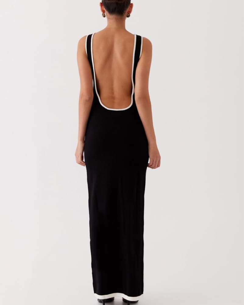 Lost In Paris Knit Maxi Dress- Black - Image 2
