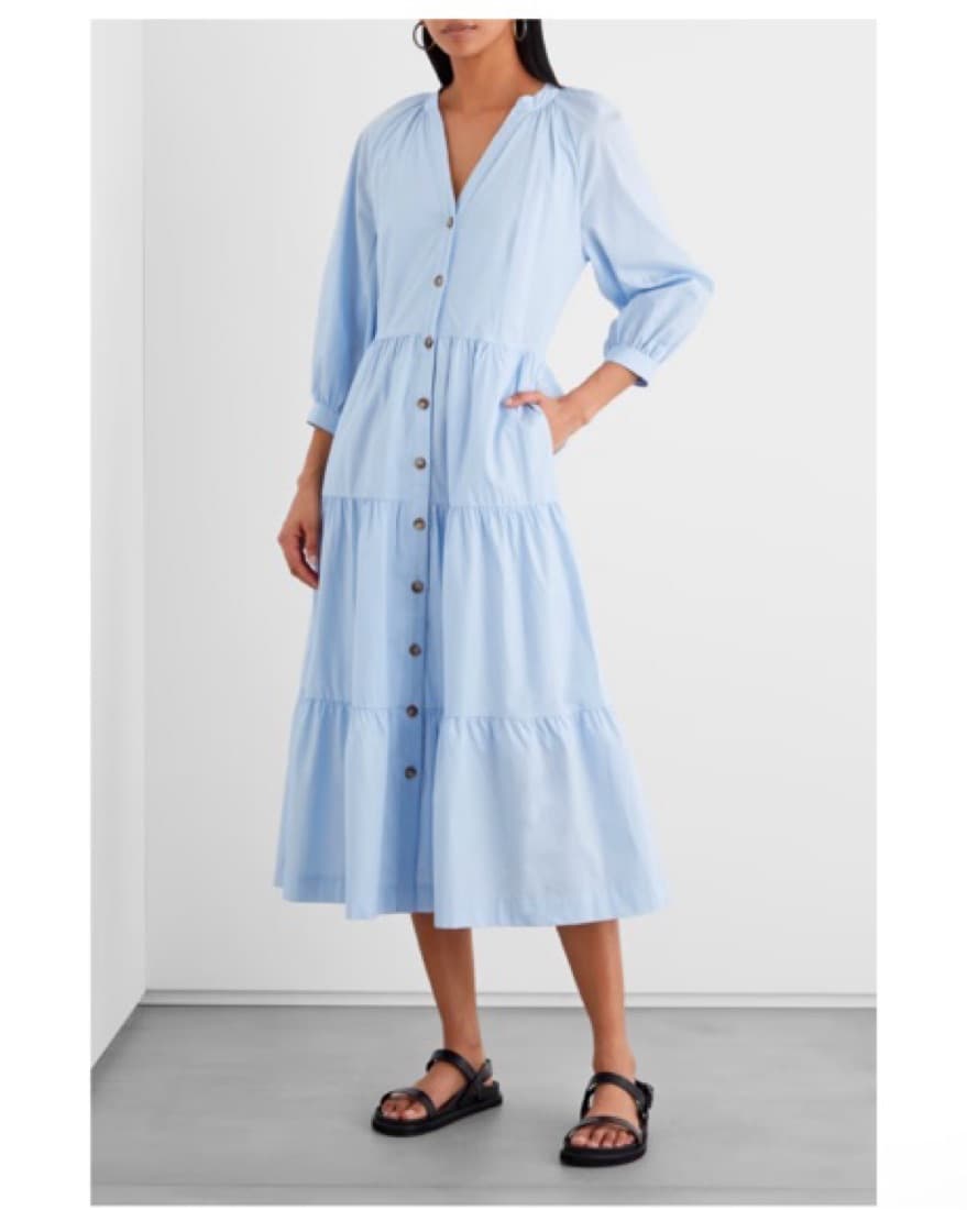 Elegant Sky Blue Midi Dress - Iris & Ink - Image 1