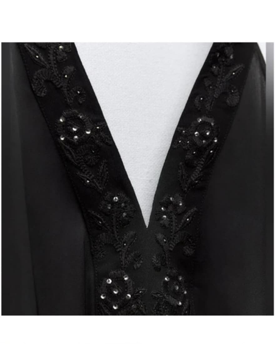Stunning Black Sequin Fringe Halter Top - Image 3