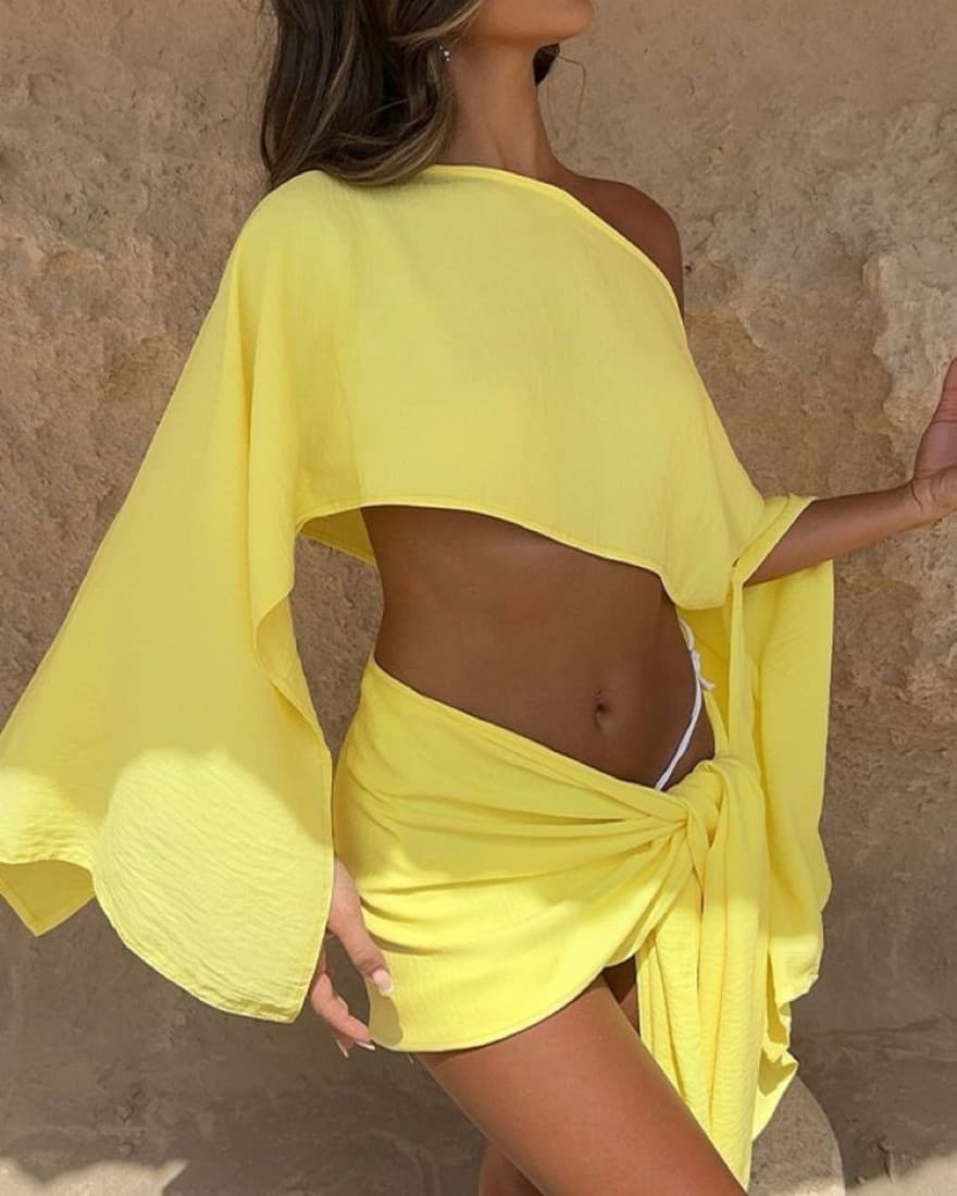 Chic Off Shoulder Beach Cover Up - Image 4