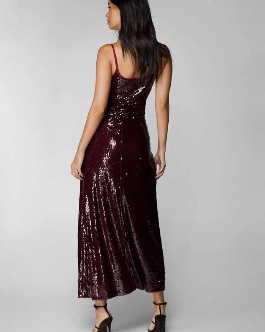 Red Sequin Maxi Dress - Image 3