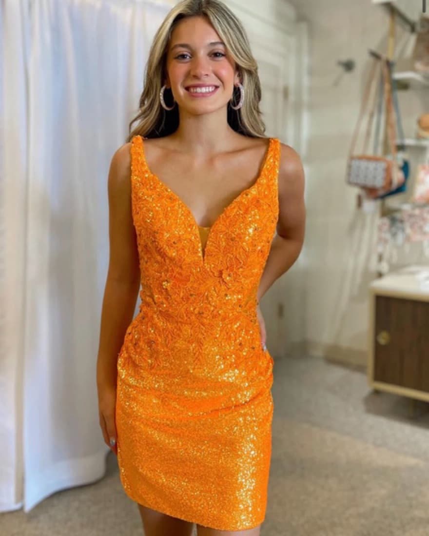 Orange Homecoming dress - Image 1