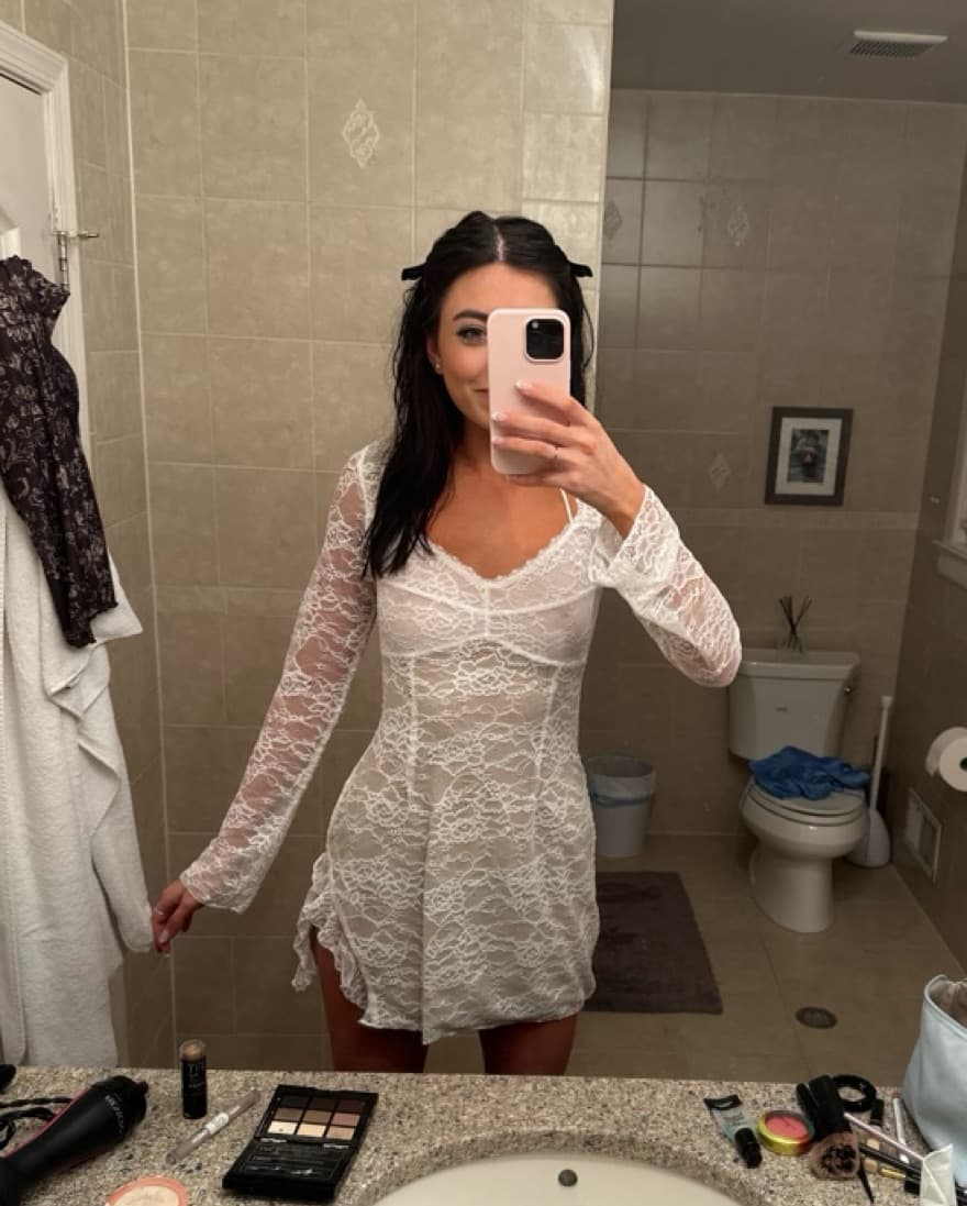 Aubriella Lace Mini Dress White  - Image 2