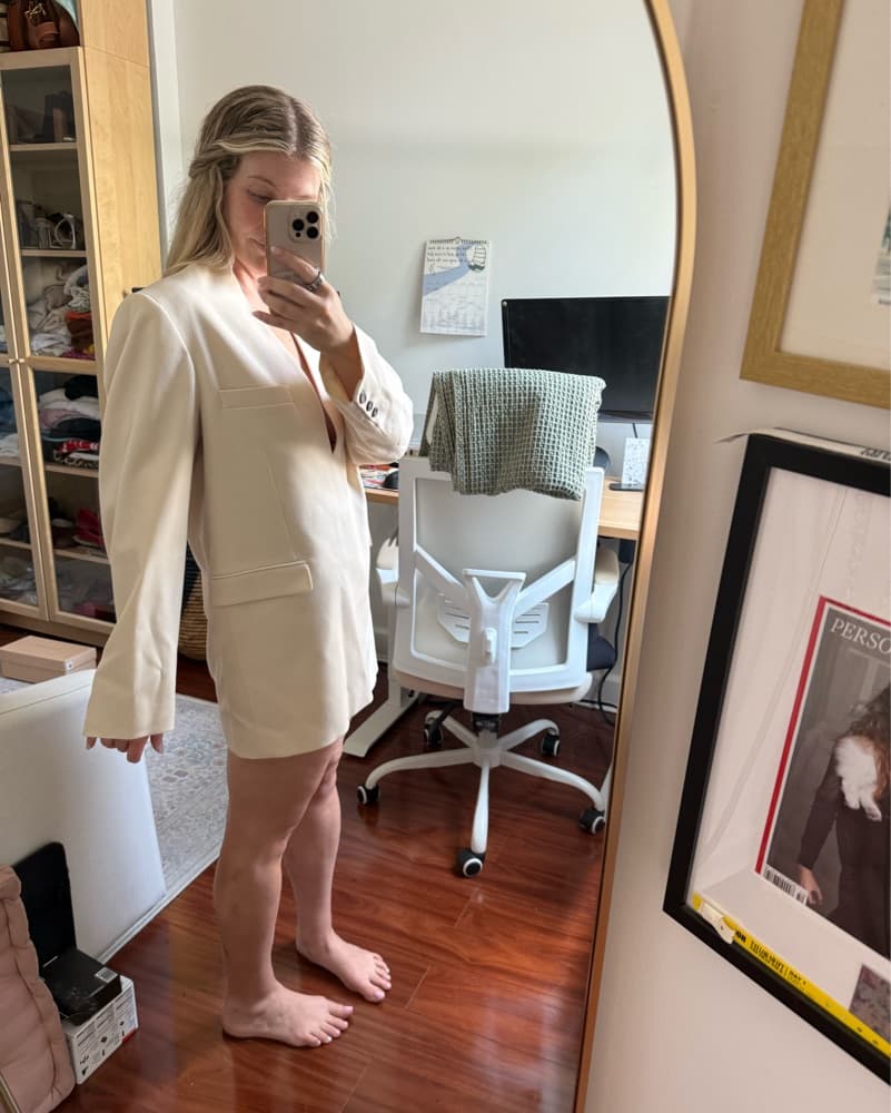 Vintage Cream Blazer Mini Dress - Image 4