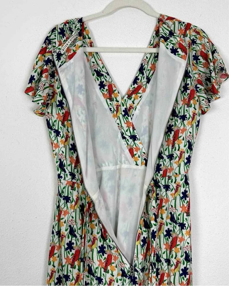 Alice + Olivia Adrianna Bird Wrap Dress - Image 6