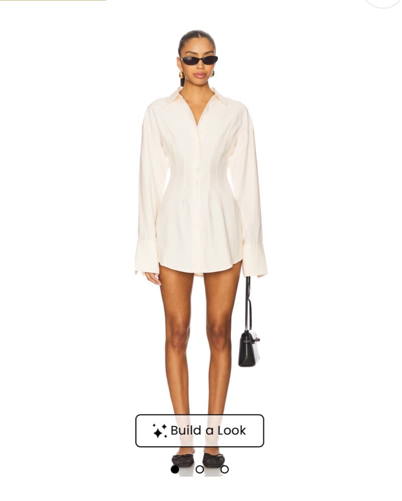 Revolve White Button Up Shirt Dress - Image 2
