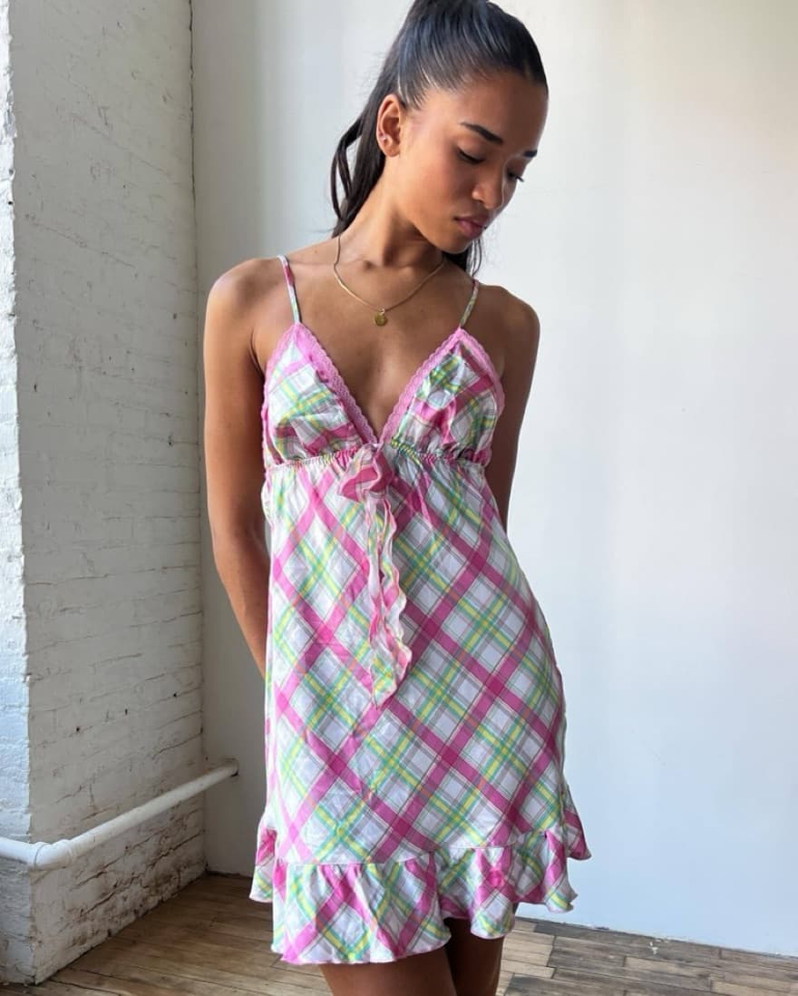 Vintage Victoria’s Secret Check Teddy - Image 2