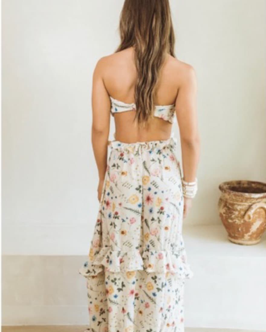 SOAH Floral Cut Out Ruffled Maxi Dress - Image 3