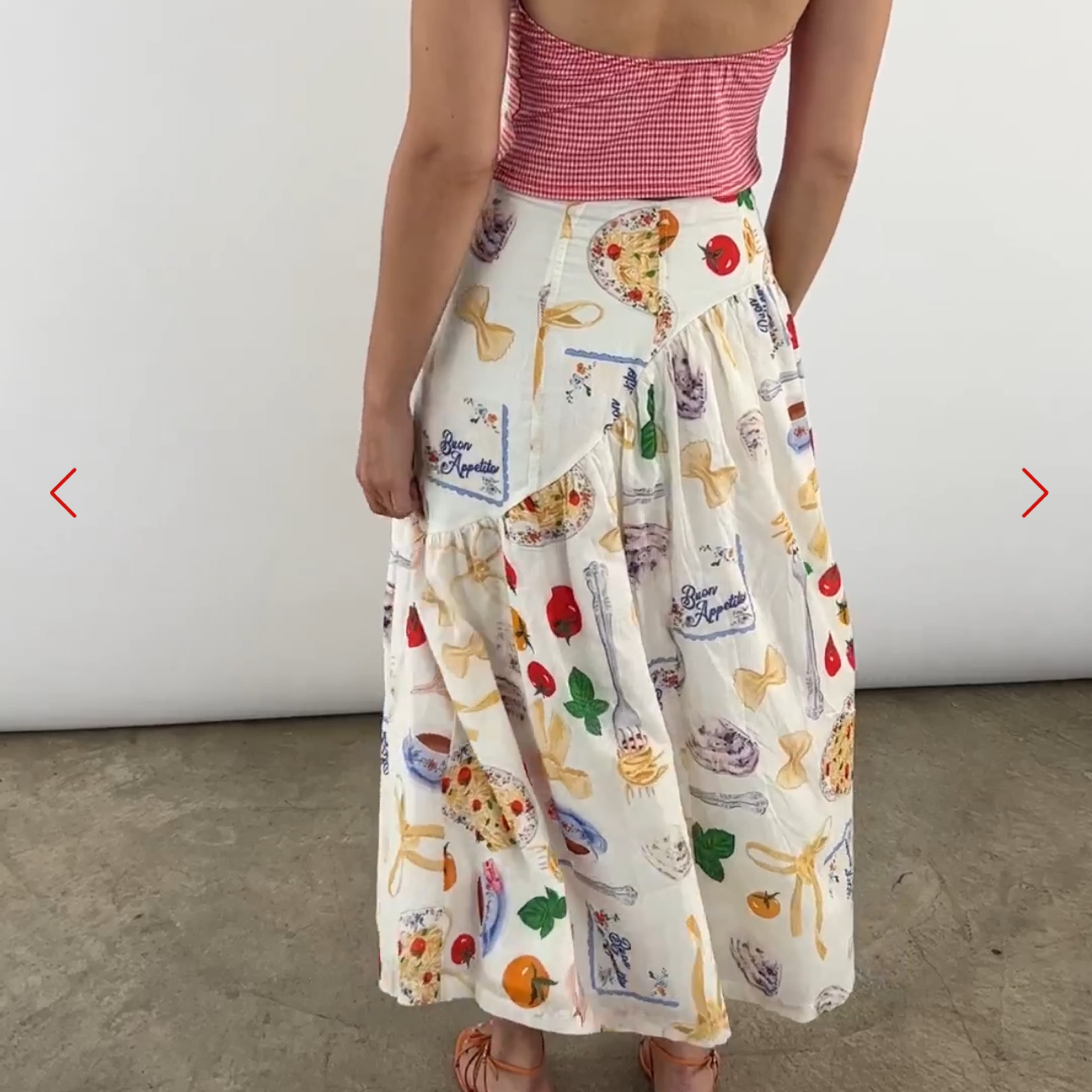Lisa Says Gah Pasta Food Print Skirt - Image 5