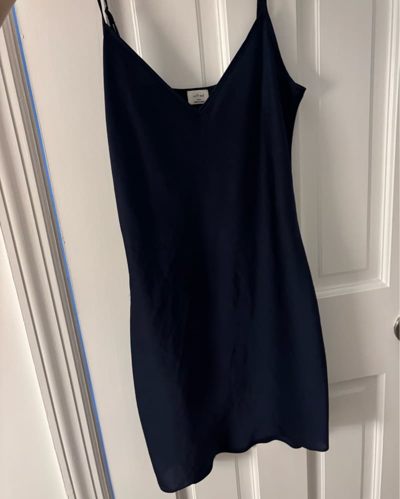 Navy Slip Mini Dress - Image 2
