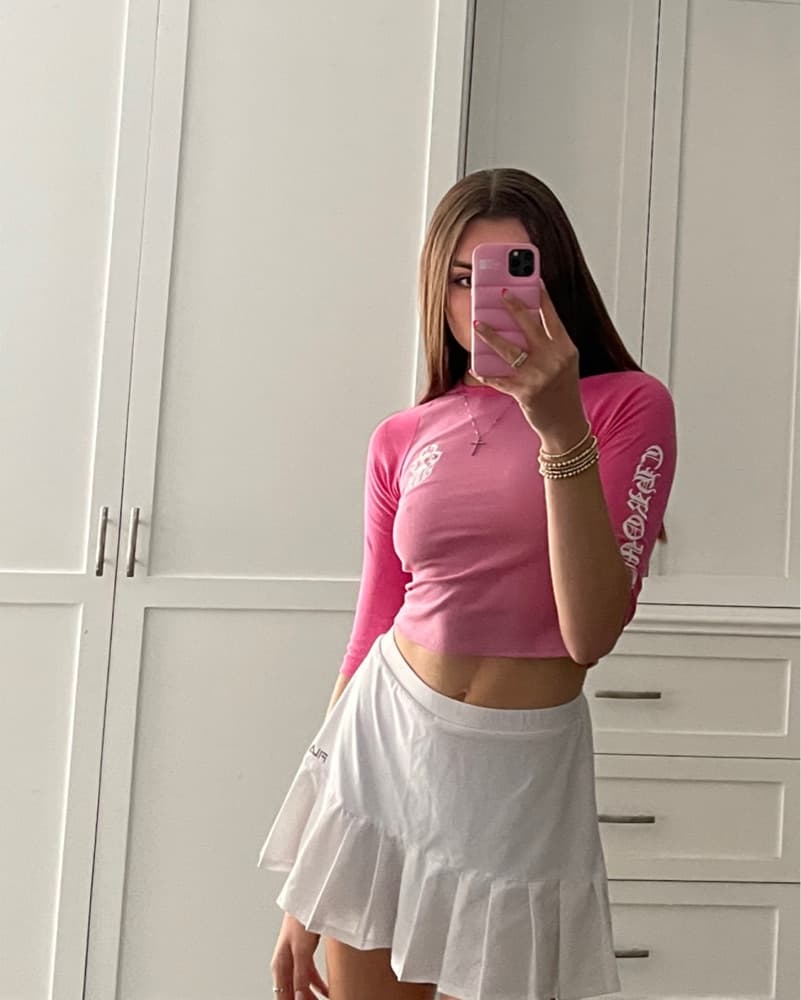 pink chrome hearts shirt  - Image 4