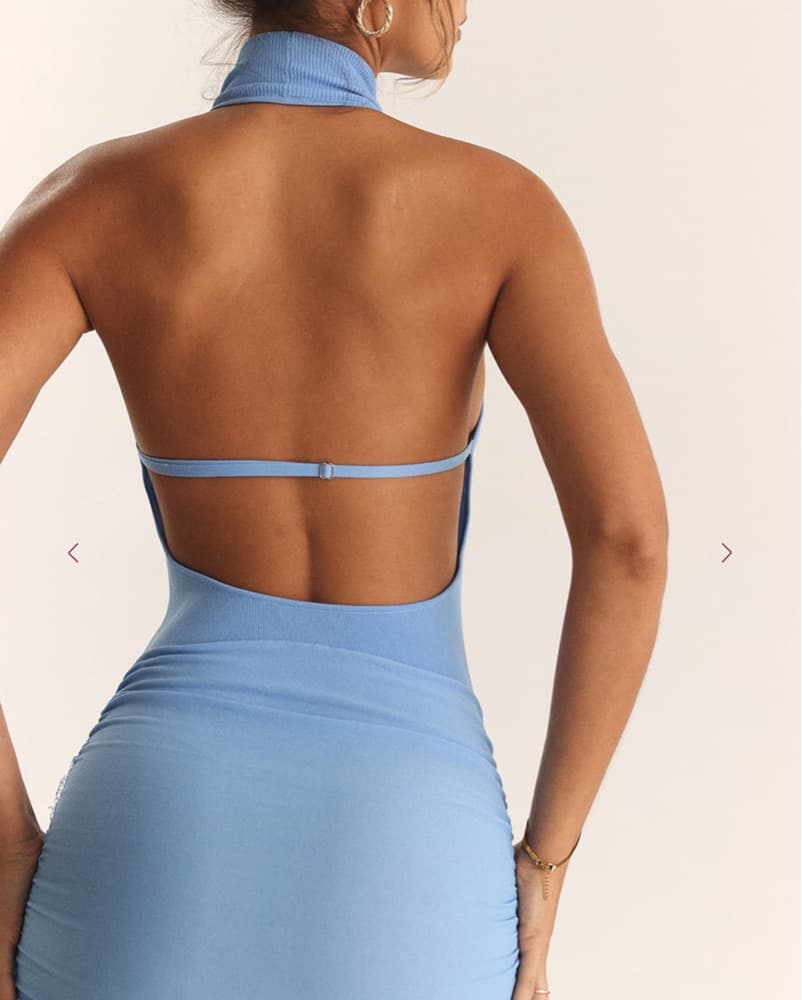 NWT House Of CB Blue Halter Mini Dress - Image 3