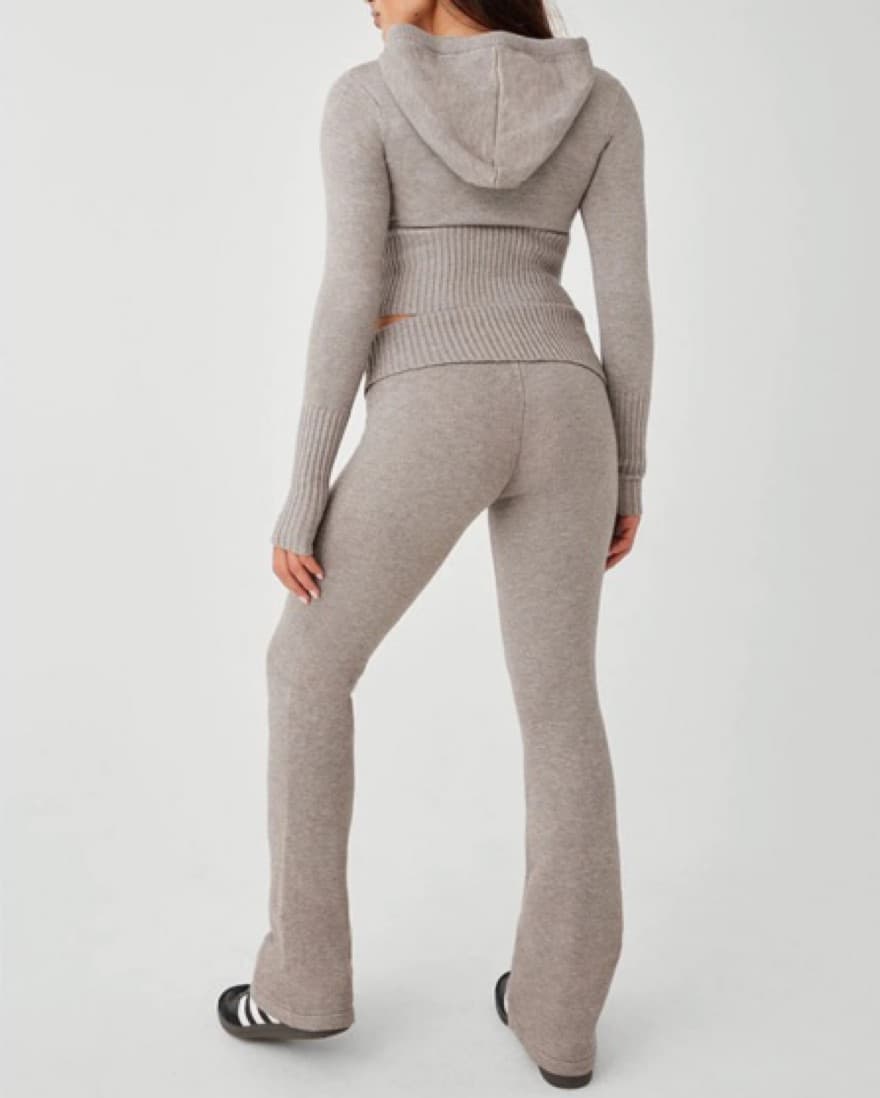 Frankies Bikinis Heather Grey Knit Set  - Image 3