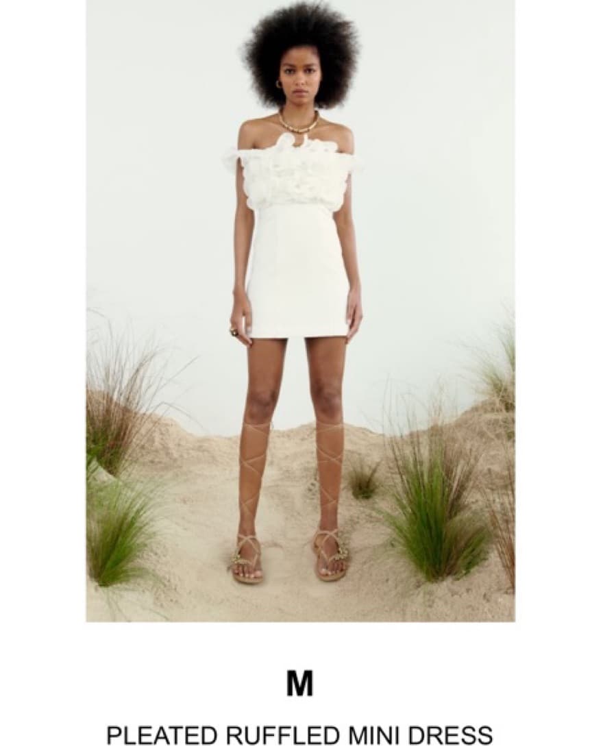 White Zara off the shoulder dress - Image 1