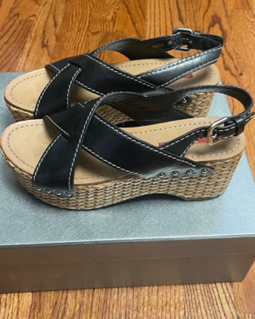 Prada Wedge Sandals - Image 3