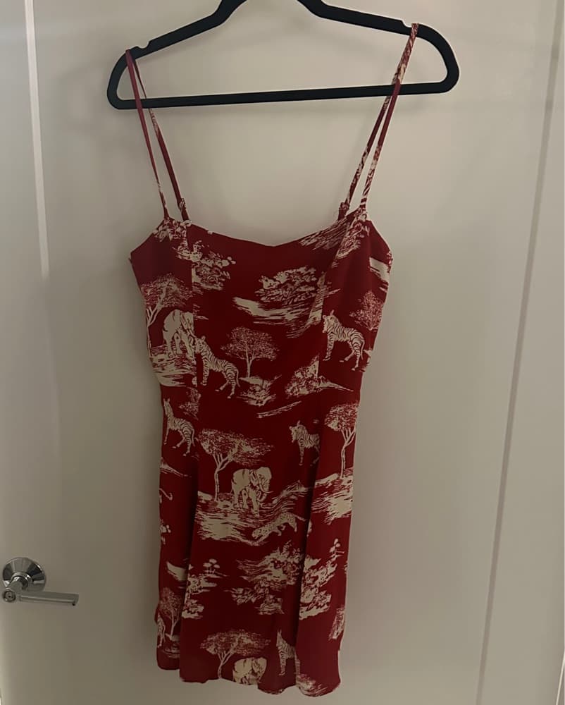 Reformation Red Animal Print mini Dress - Image 3