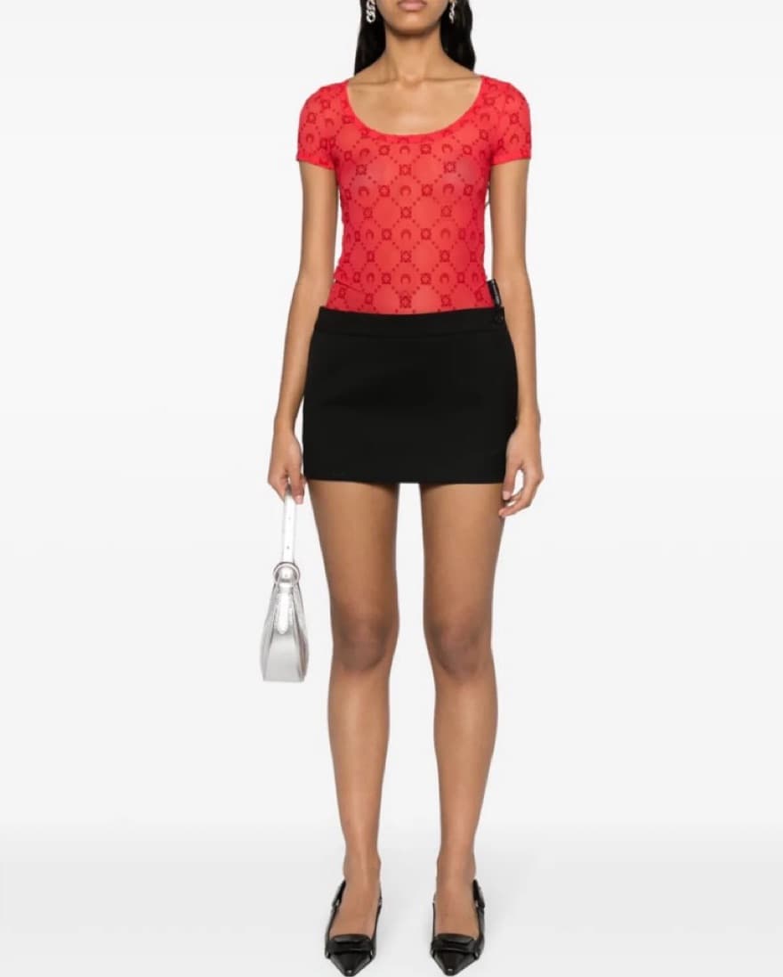 Marine Serre Monogram mesh T-Shirt - Image 3