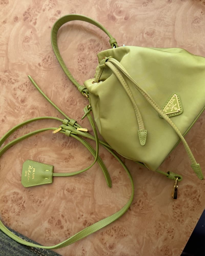 Lovely Lime Prada Bucket Bag - Image 1