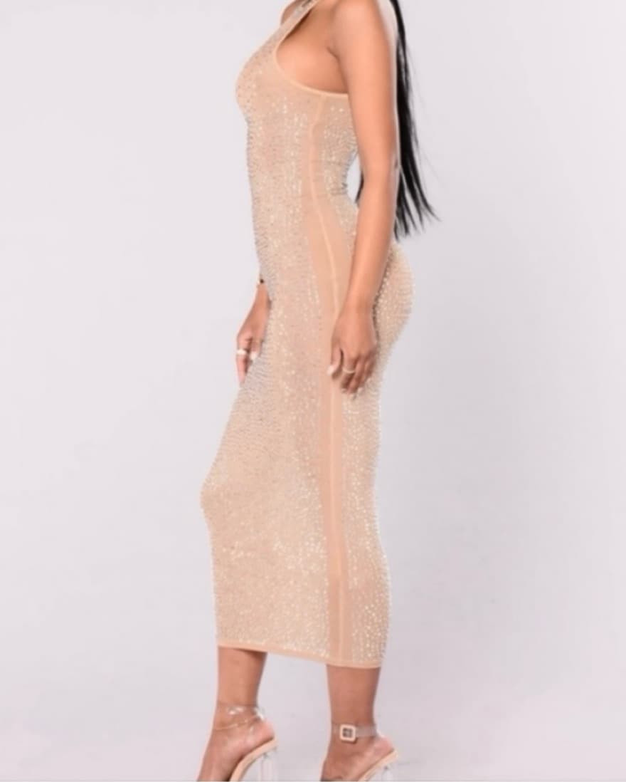Sparkling Champagne Midi Dress - Image 3