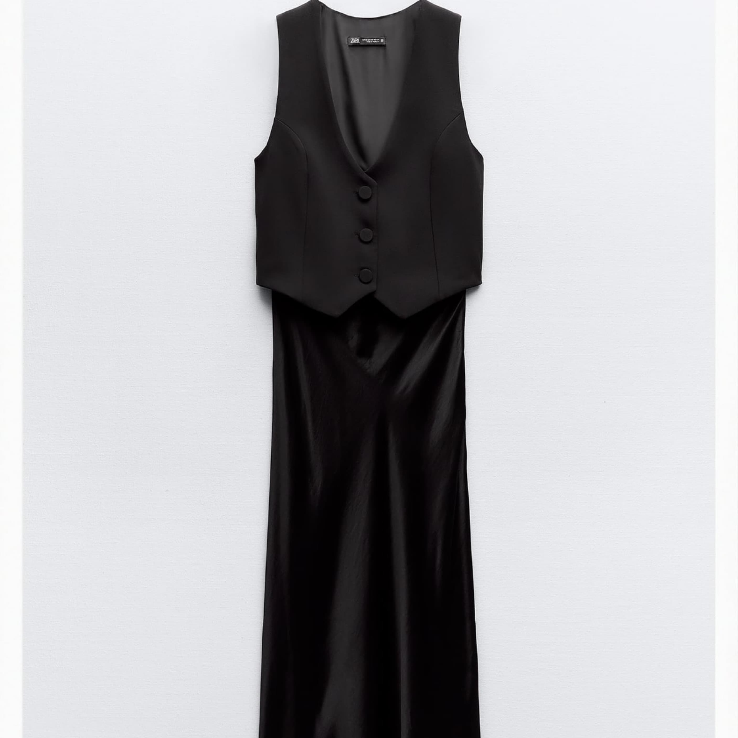 Satin Combination Vest Dress - Image 2