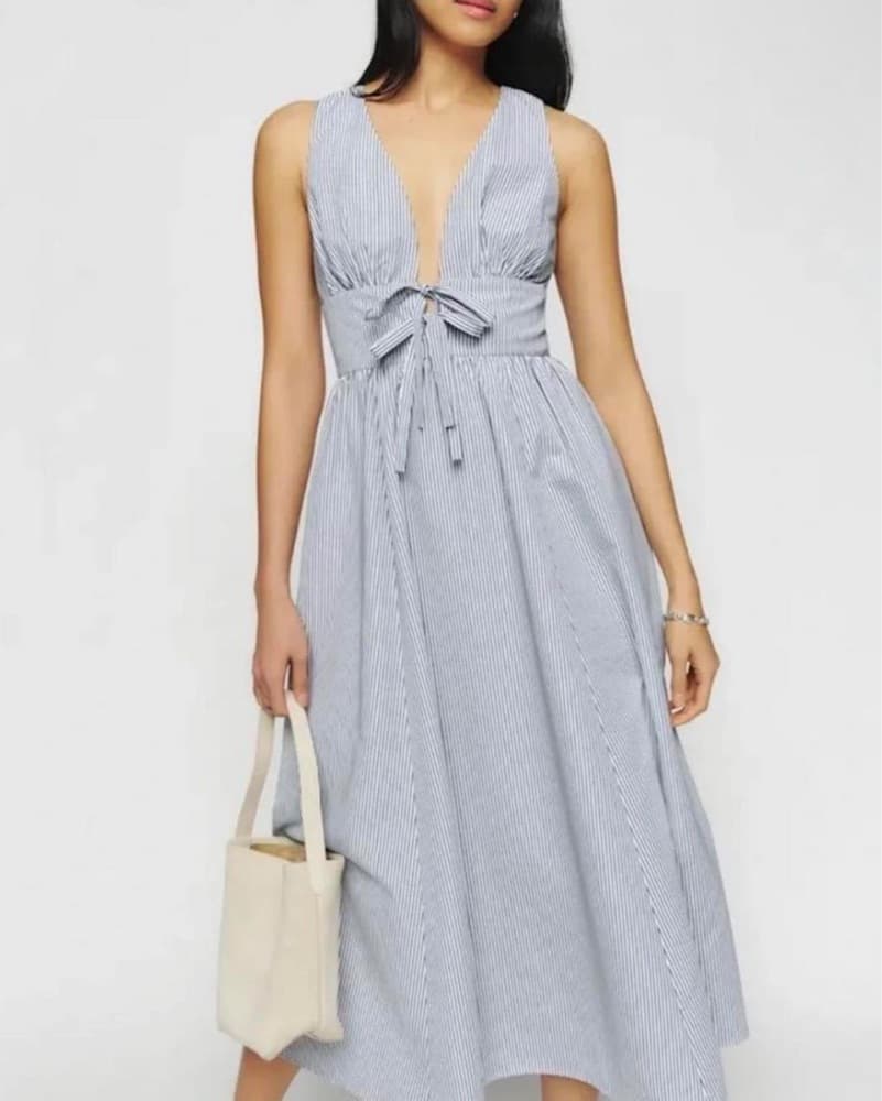 Reformation Striped Midi Dress - Image 1