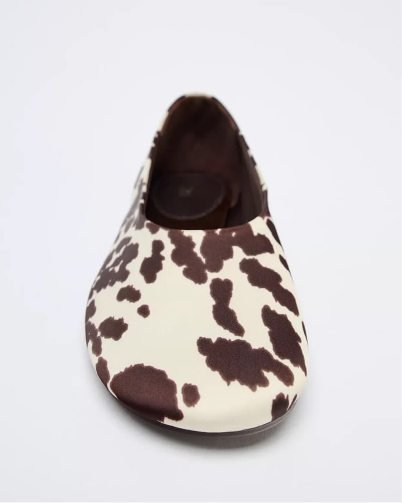 Zara Cow Print Ballet Flats - Image 5