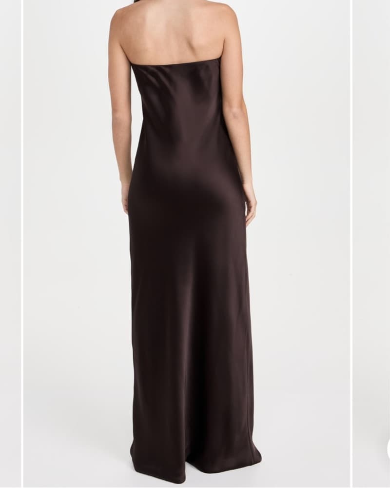 Brown Strapless Boxy Maxi Dress - Image 2