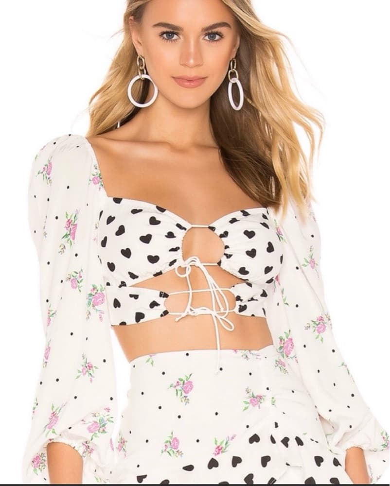 Heart And Floral Print 2 Piece Skirt Set - Image 2