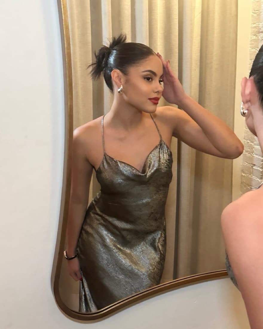 Metallic Backless Maxi Dress - Image 1