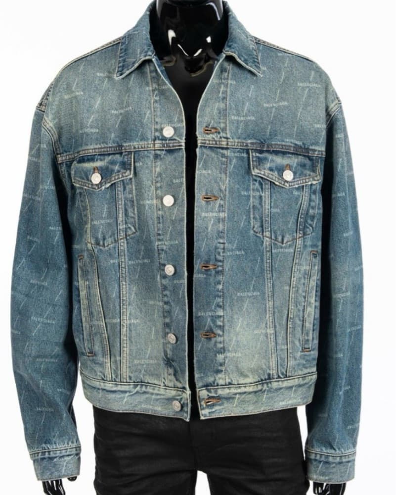 Balenciaga Logo Washed Deniem Jacket - Image 1