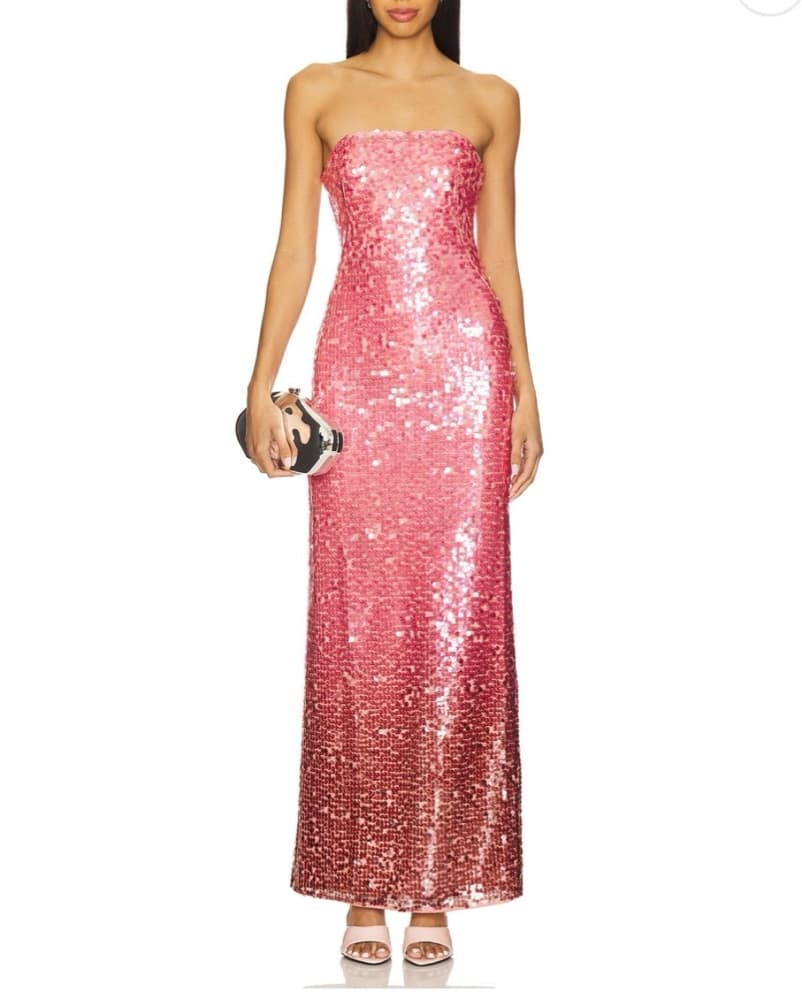 Simkhai pink Sequin Black Tie Gown - Image 3