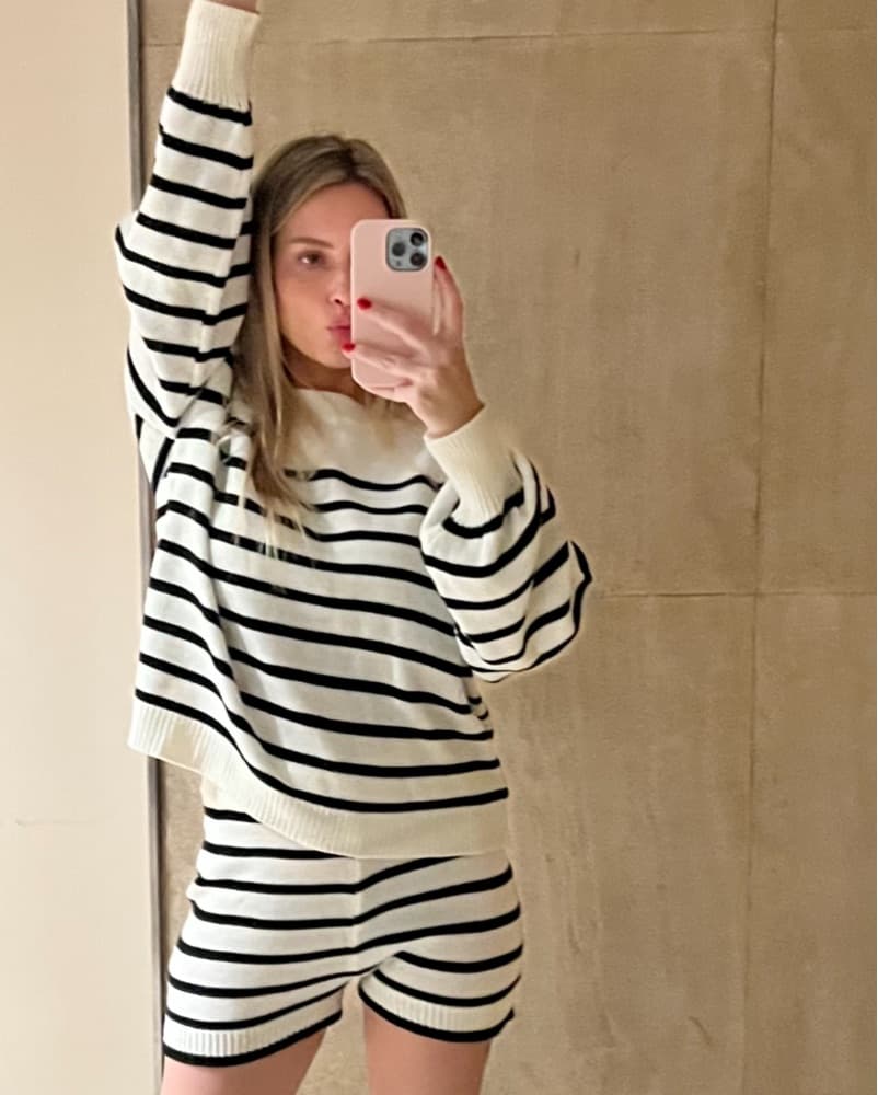 Striped Cozy Knit Set - Image 1