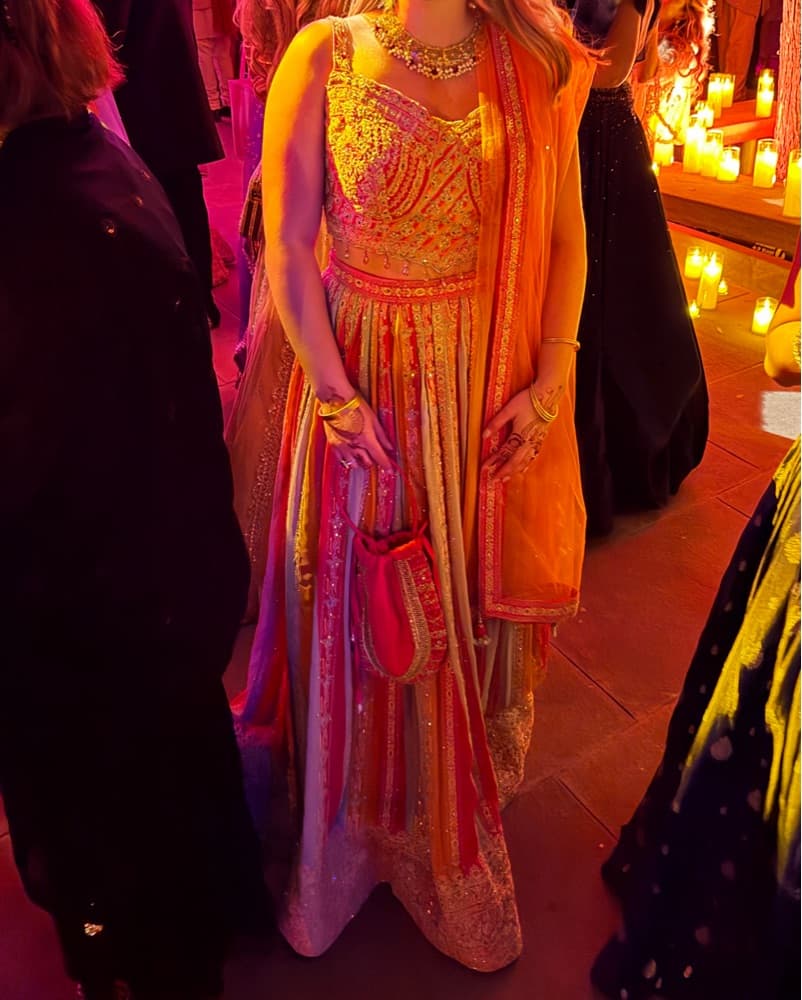 Orange And Pink Lehenga - Image 1