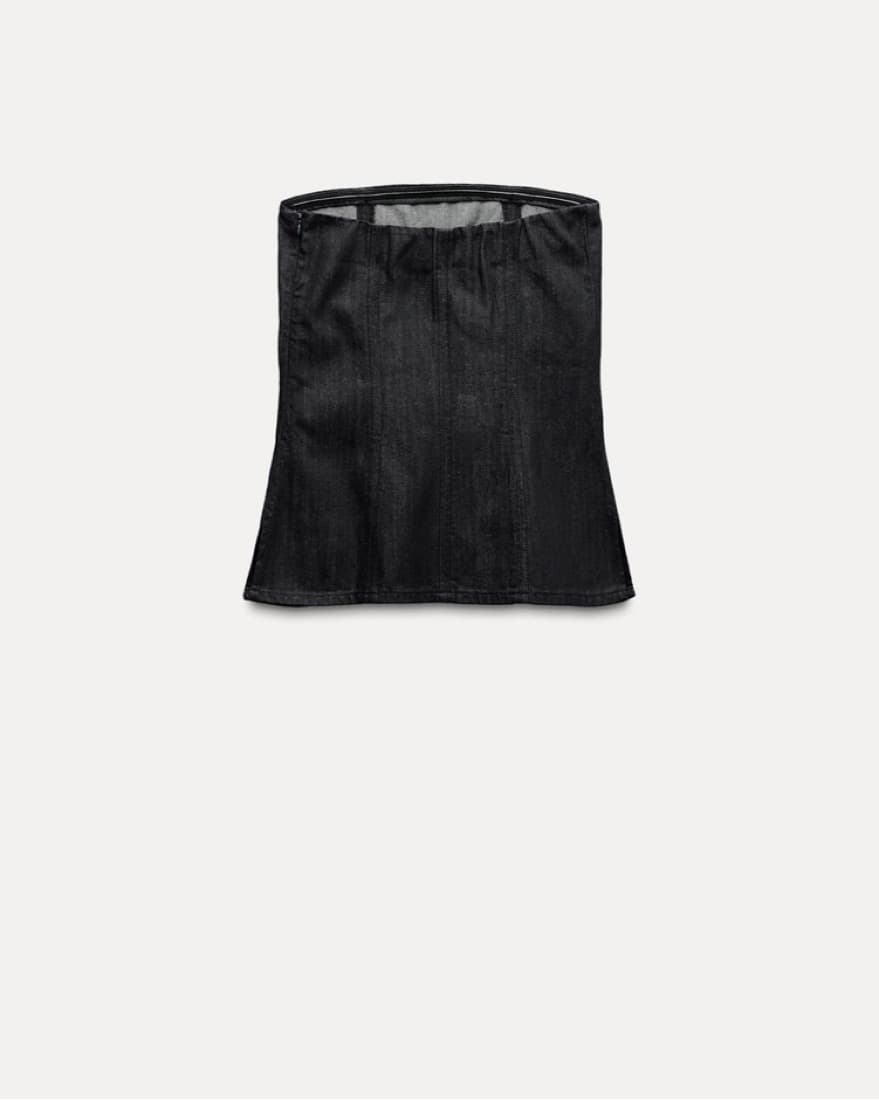 Zara Denim Bandeau Top - Image 2