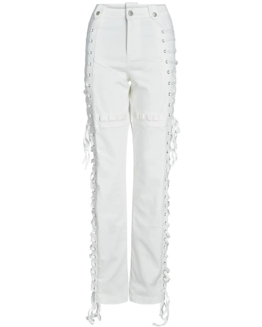 White IamGia Laced Up Pants - Image 3