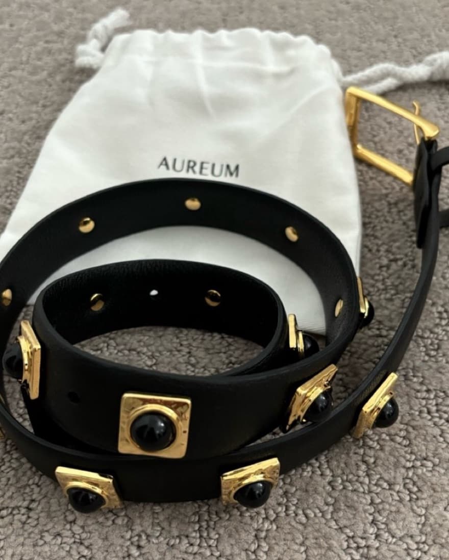 Aureum Studded Leather Belt - Image 2