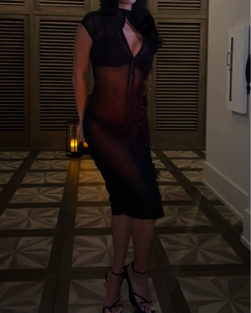 Fanci Club Black Mesh Dress - Image 4