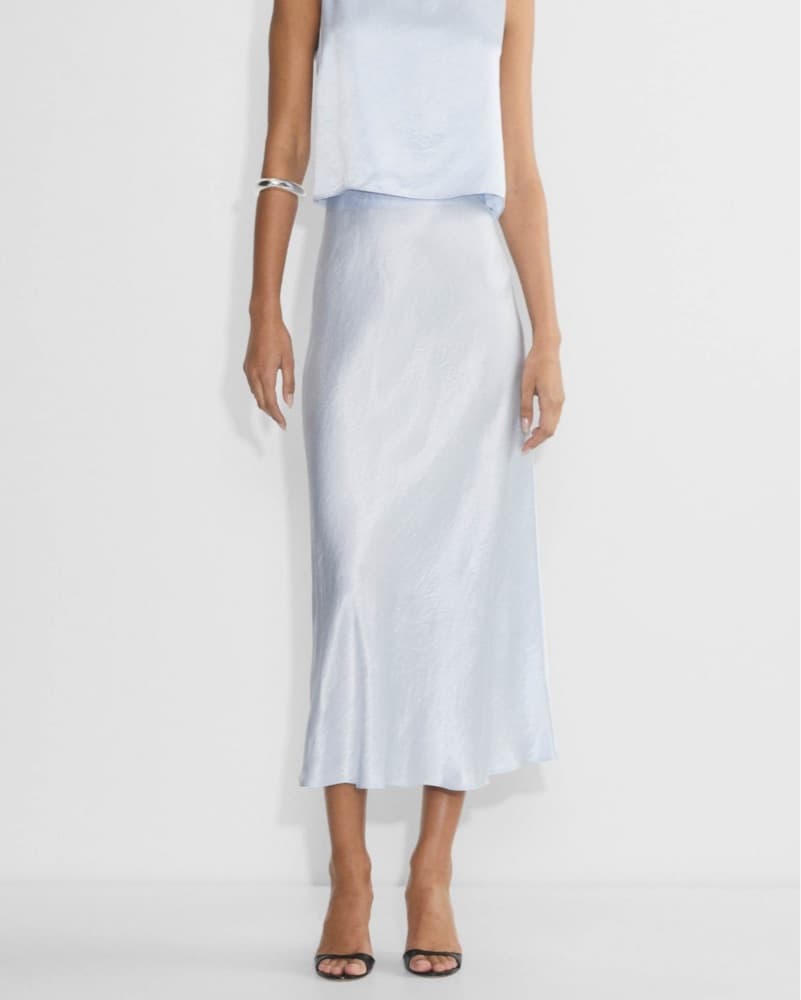 Aritzia Babaton Silver Satin Slip Skirt - Image 1