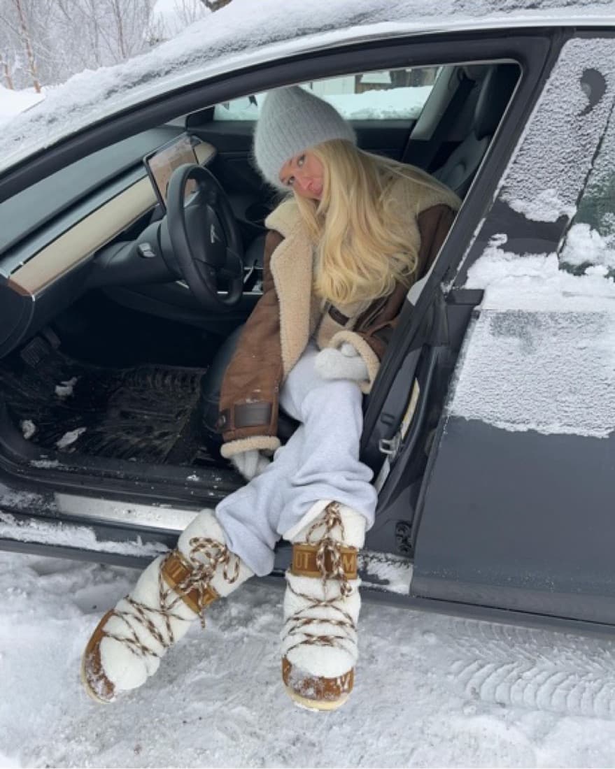 Moon Boots - Tall Suede Shearling - Image 1