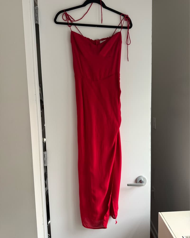 Reformation Kourtney Midi Dress Red - Image 3