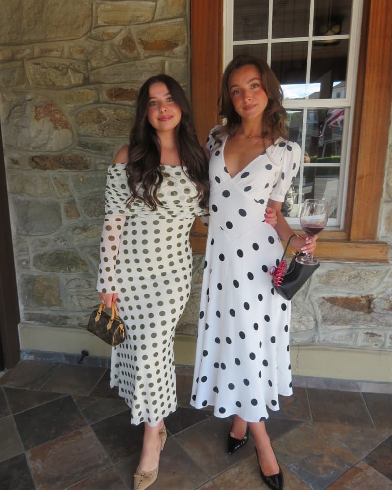 Off The Shoulder Affrm Polka Dot Dress - Image 1