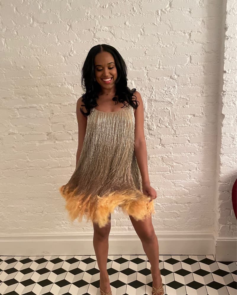 Shimmering Feather Dress - Image 2