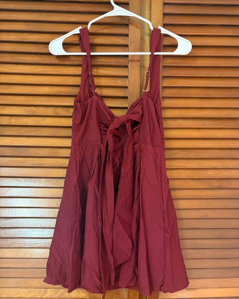 Burgundy Mini Dress - Image 4